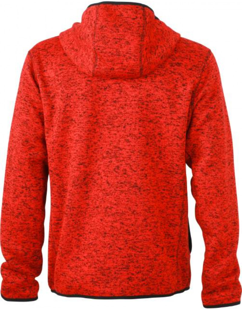 Jachetă tricotată din fleece cu glugă pentru bărbați